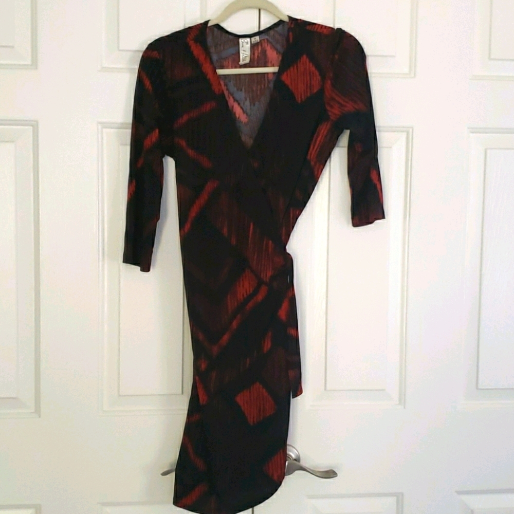 Sexy Wrap Dress Black Red